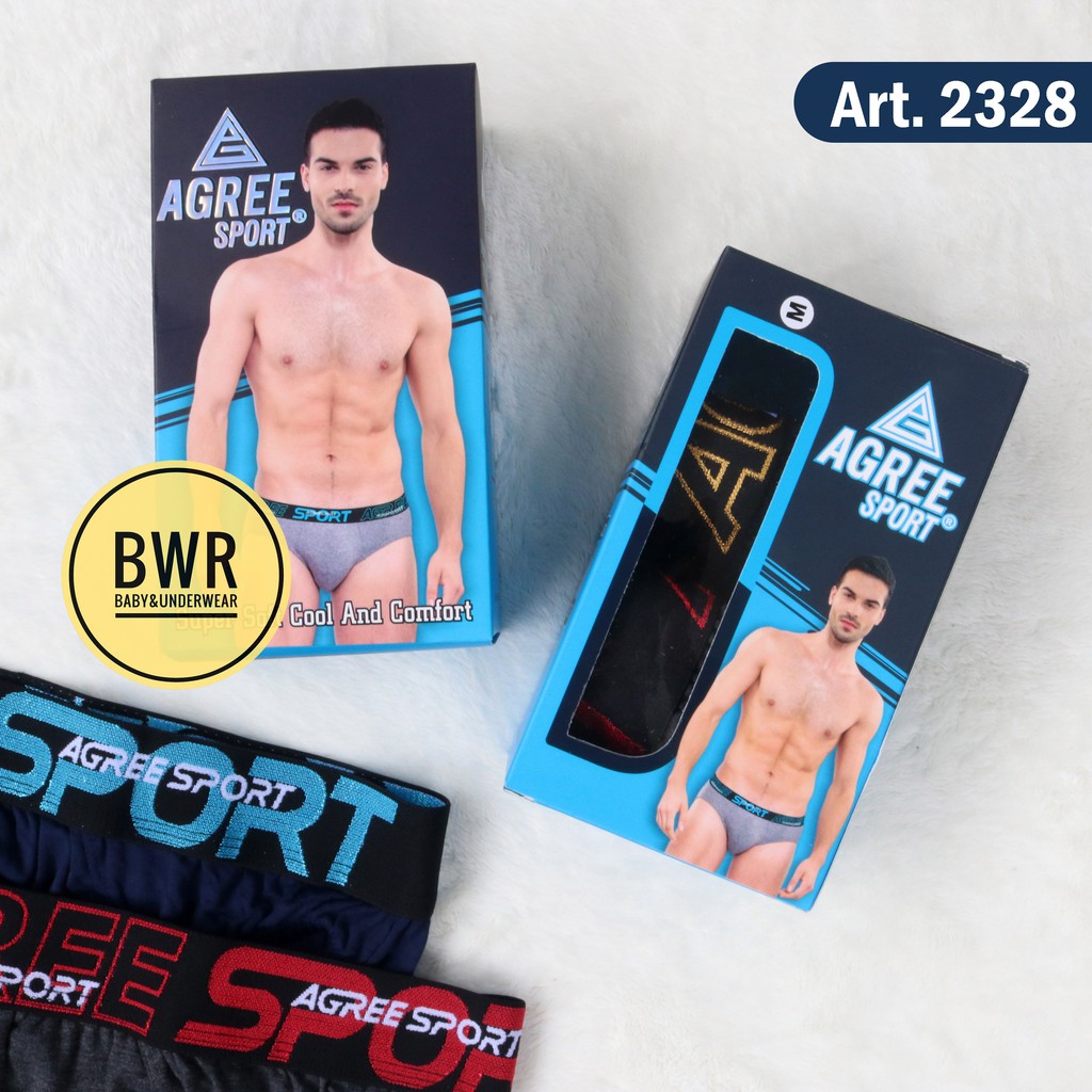 [ 3 Pc ] AGREE | CD AGREE 2328 Sport | Celana Dalam Pria Dewasa Karet Tebal 2328