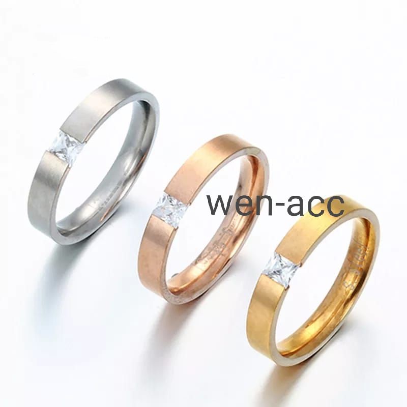 Cincin Titanium Permata Zircon Pria dan Wanita