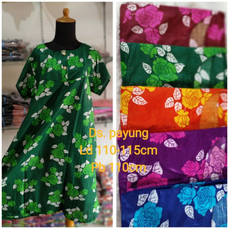 Daster payung home dress mawar Ld 110cm
