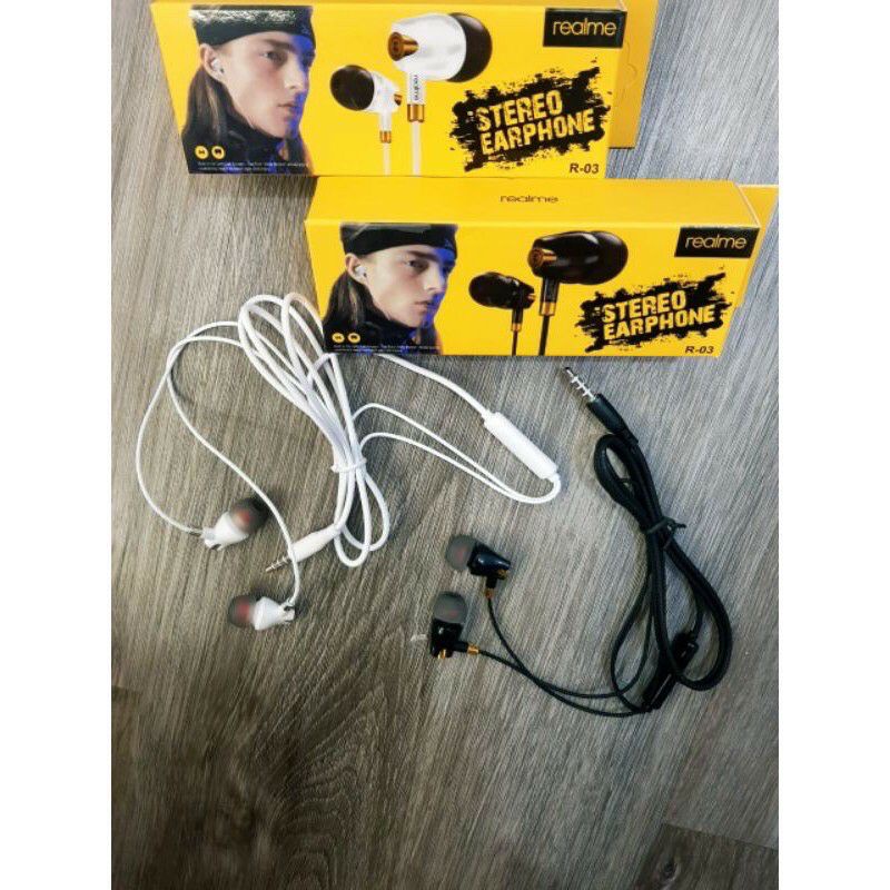 HF HEADSET/EARPHONE REALME CHROOME R-03 KABEL BATIK POWERFULL BASS MURAH