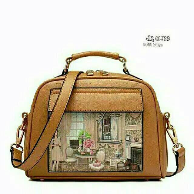 Tas wanita fashion korea glossy branded murah lokal