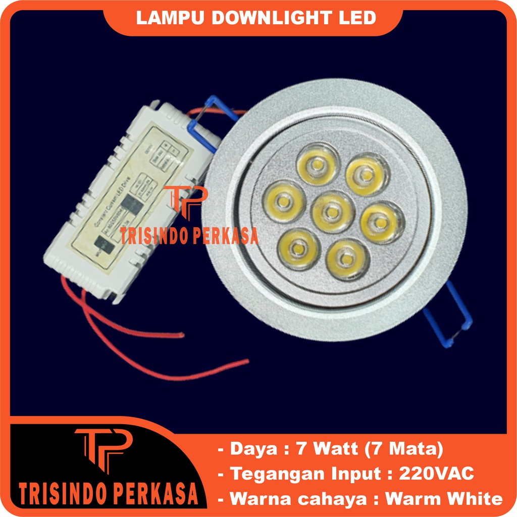 Lampu Downlight LED Spot sorot 7W 7 w watt mata 7watt Kuning WarmWhite