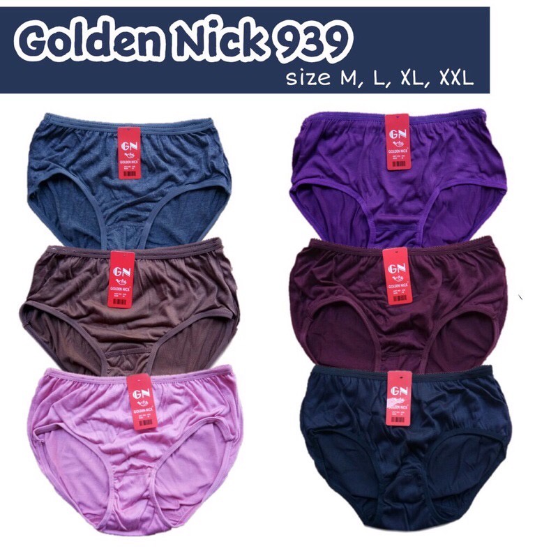 CELANA DALAM GOLDEN NICK 939 / CD ukuran M-XXL WARNA TUA / CD wanita bahan katun polyster PAKAIAN DALAM WANITA