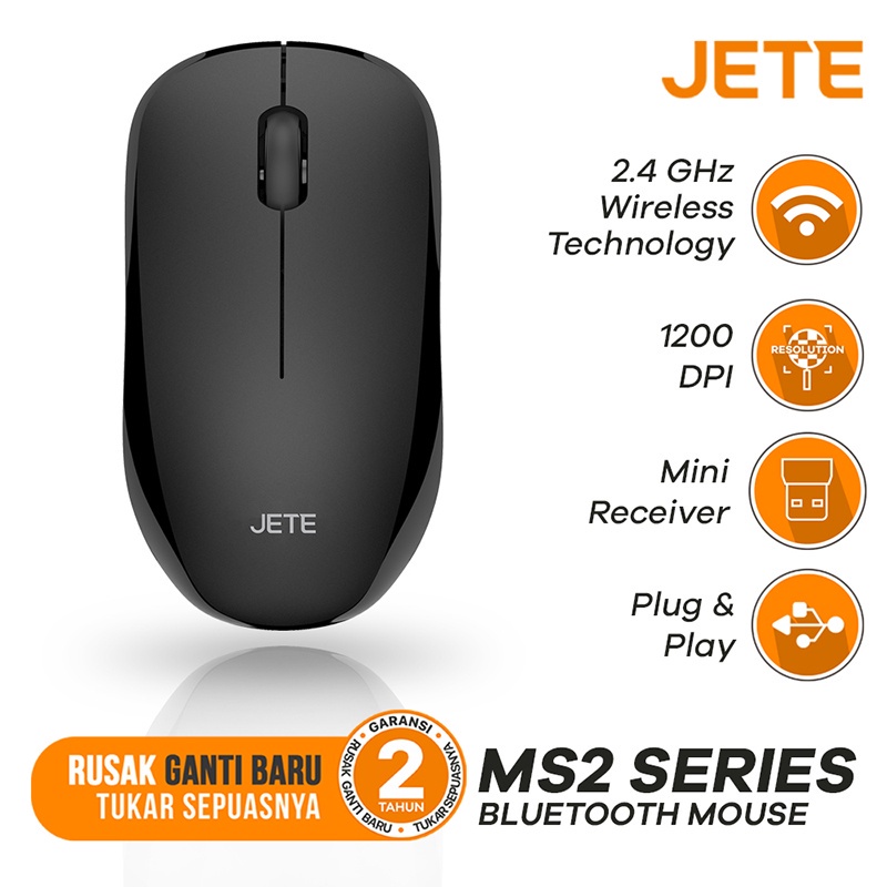 Wireless Mouse with USB Receiver JETE MS2 - Garansi 2 Tahun Resmi