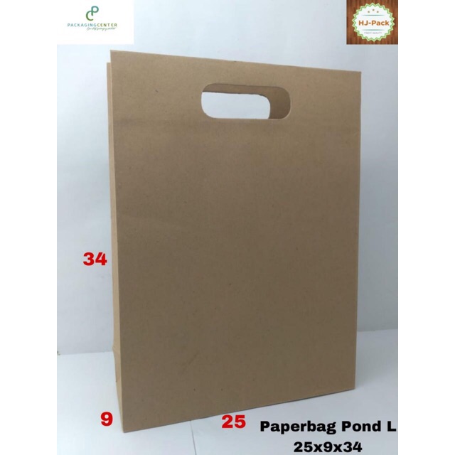 

Paperbag Pond L 25x10x35 Tas Kertas Goodie Bag Shopping Bag Oval Polos