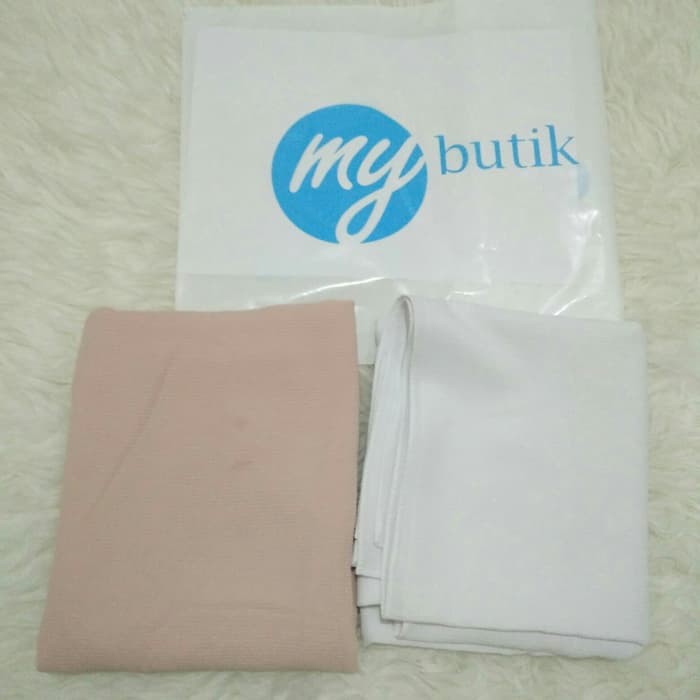Pashmina Jilbab Preloved Bubble Polos Nude Putih Hijab Kerudung Panjang Murah Muslim TBEB4329
