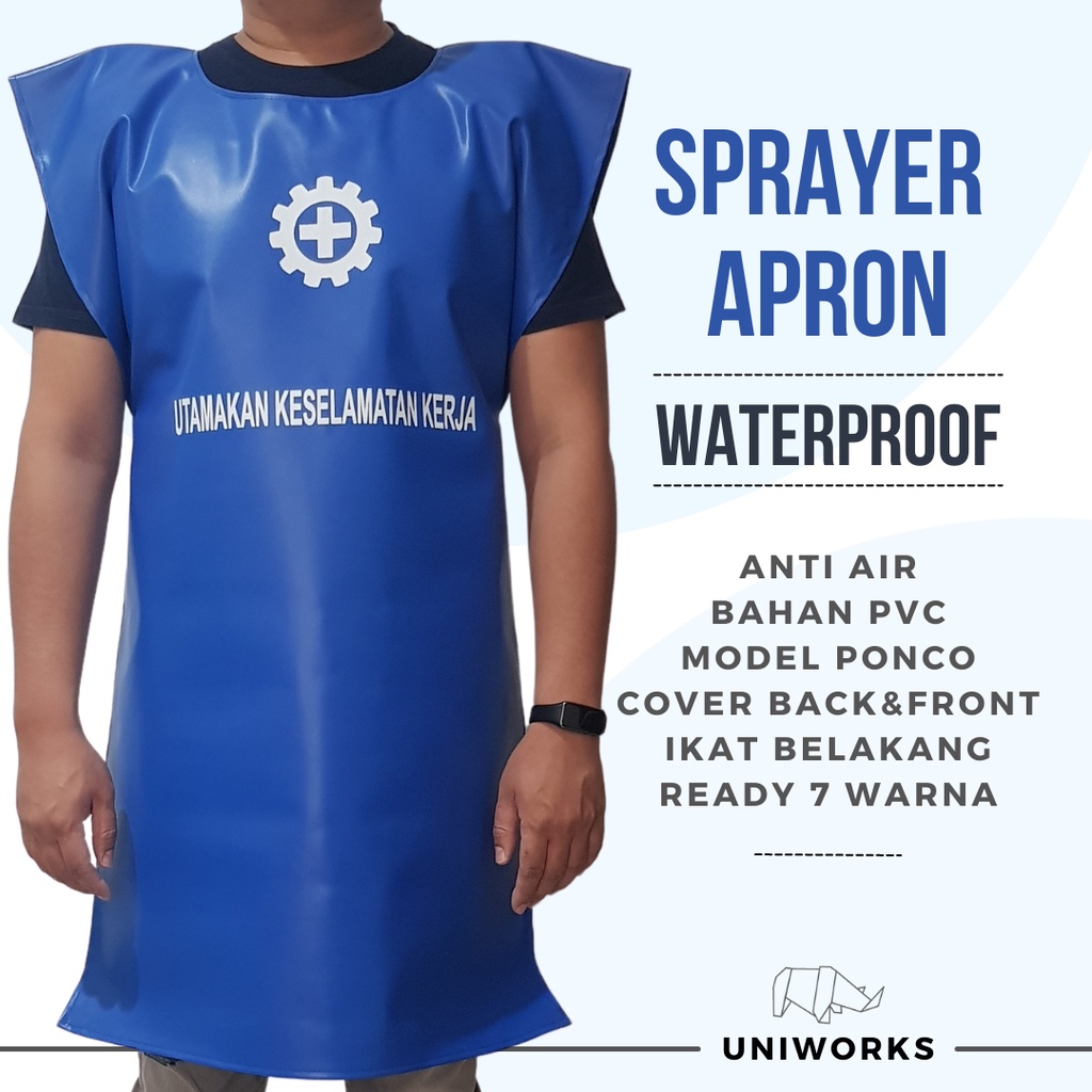 UNIWORKS Apron Anti Air Seri Sprayer V01 Bahan PVC