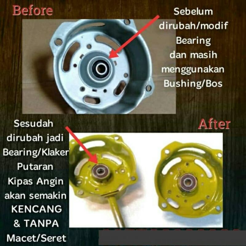 Kipas angin bearing - Cover/ tutup dinamo Maspion Cosmos pakai bearing/laher