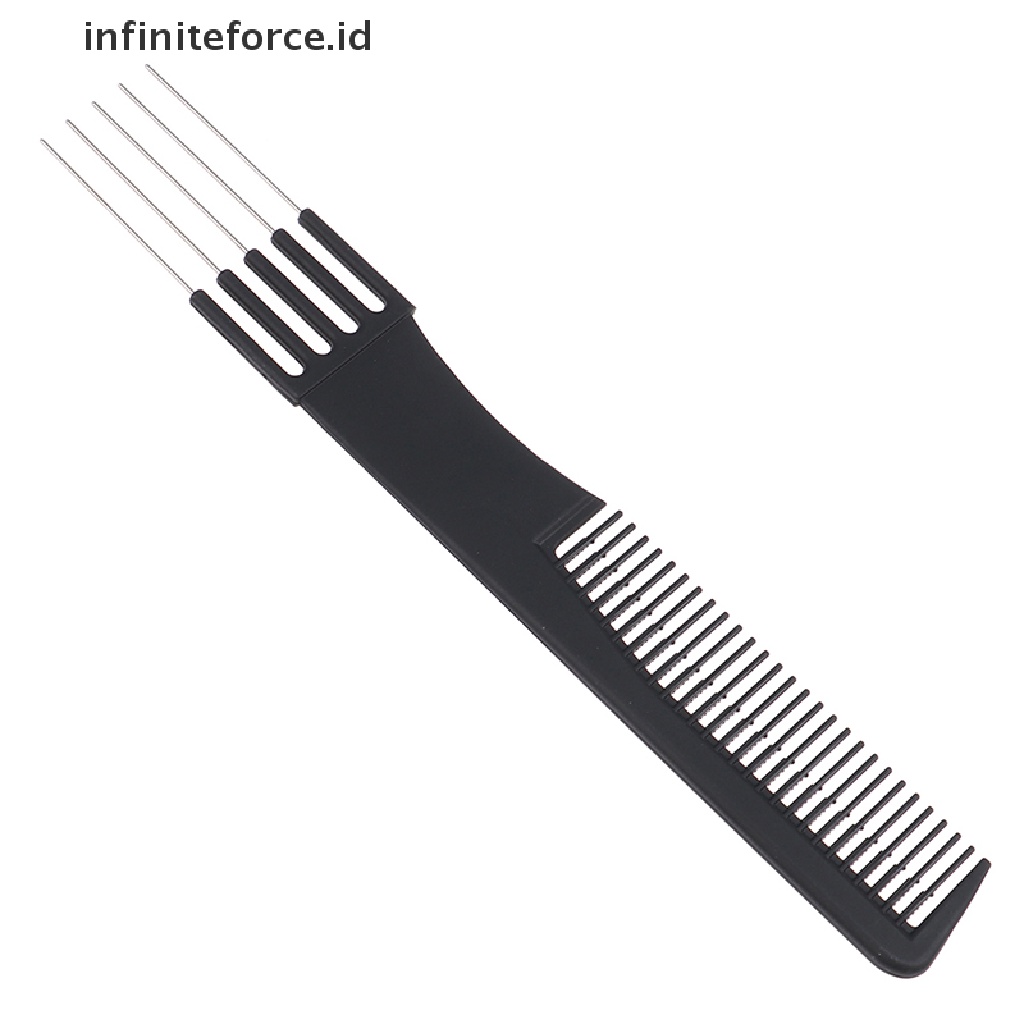 1pc Sisir Rambut Dua Sisi Bahan Stainless Steel Untuk Salon