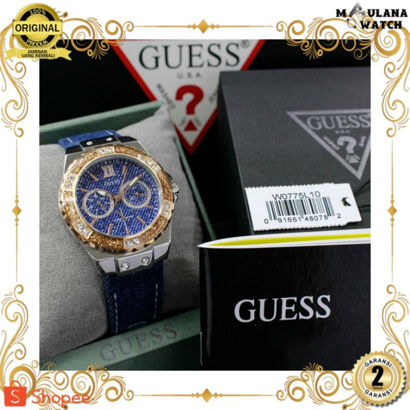 JAM TANGAN PRIA WANITA | RANTAI | KULIT | KARET | MURAH | PRIA ORIGINAL [GUESS W0075L10] PAPER BAG