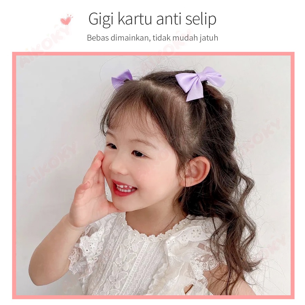 Aikoky Jepit rambut anak Pita Princess Korea /Set jepit rambut anak perempuan 2PCS