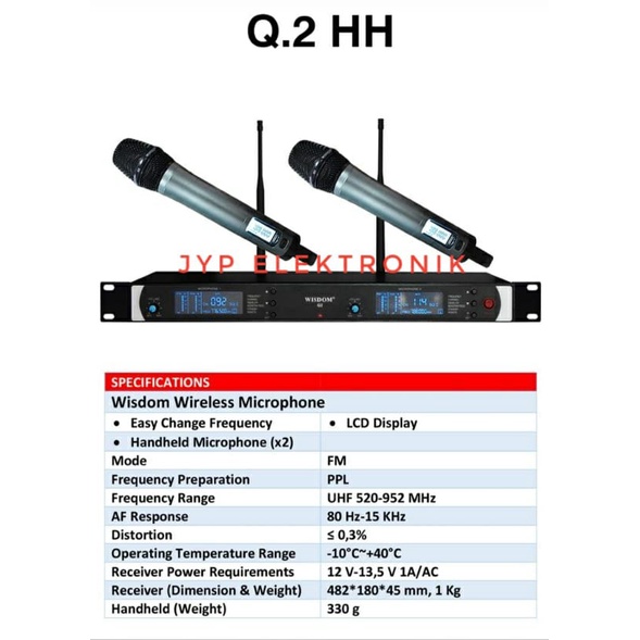 MIC WIRELESS WISDOM Q2 / WISDOM Q.2 / Q 2 HANDHELD 2 MULTI CHANNEL