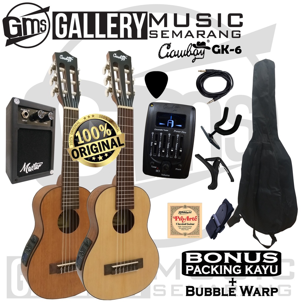 ORIGINAL!!! Guitalele Elektrik Import Merk Cowboy GK-6 NA GK 6NS Equalizer Tuner Cowboy Prener New