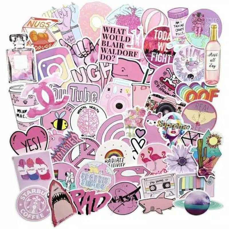 Sticker Aesthetic estetik Random murah Vinyl Journaling handphone case laptop