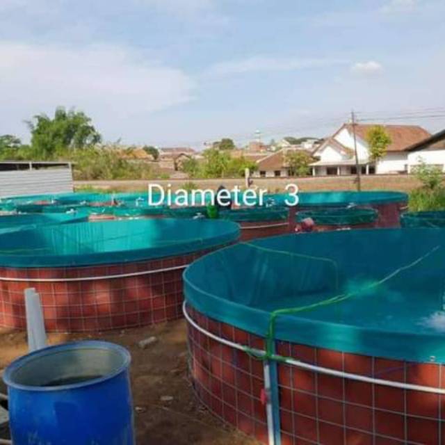 Terpal Kolam Bulat D3 T1.2 NETT PVC Orchid Semikaret (Terpal saja) / Terpal ikan/ Terpal bulat