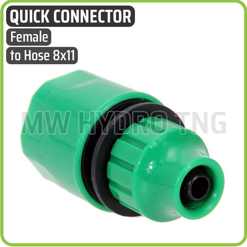 Quick Connector Female to 8 mm x 11 mm Hose, Konektor Selang 8x11mm