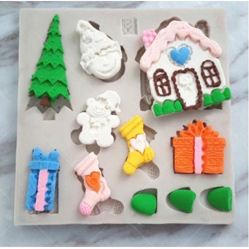 3D Silicon Mold Fondant Cake Decoration - December Gift