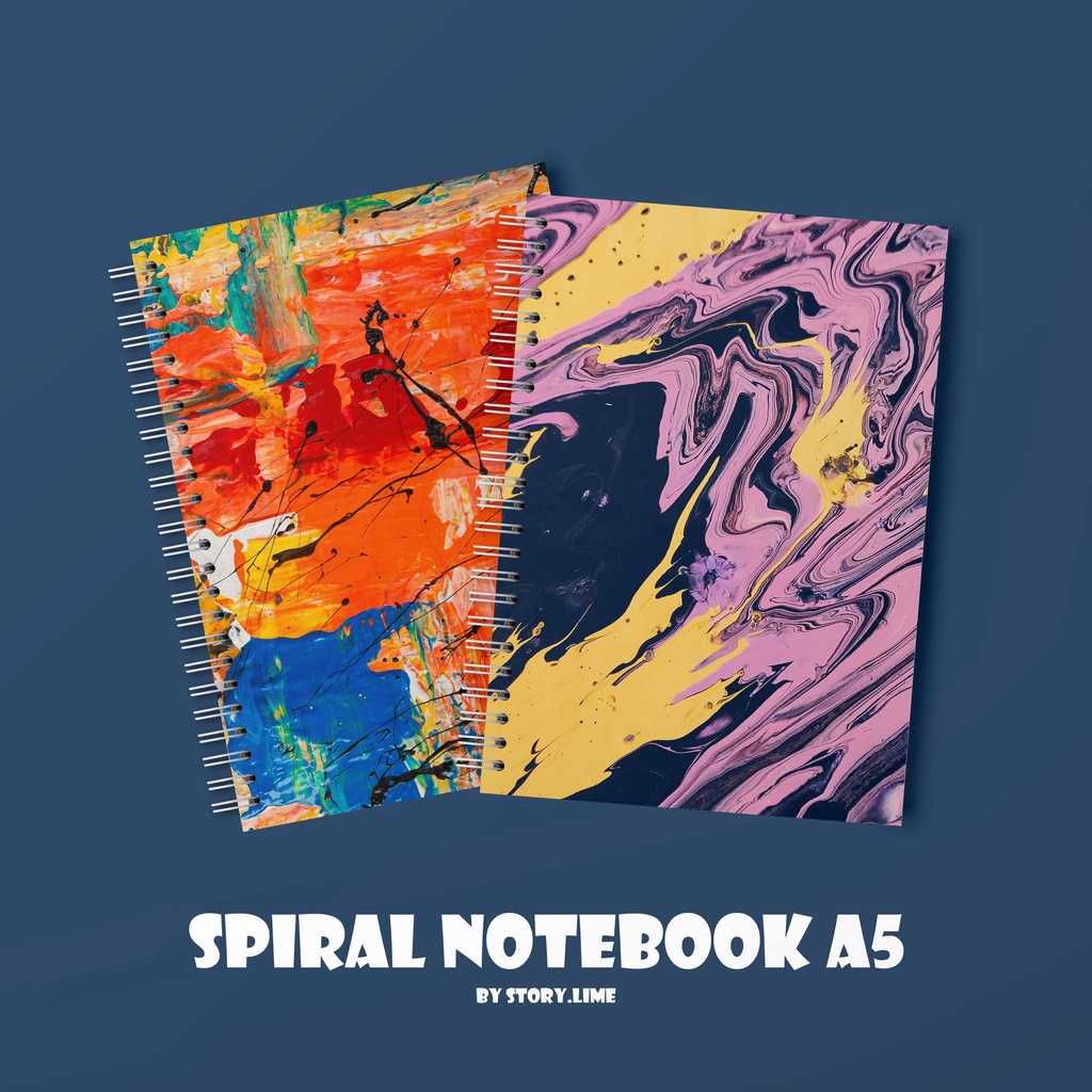 Spiral Notebook A5 bisa CUSTOM Gambar Suka-Suka isi 100 halaman