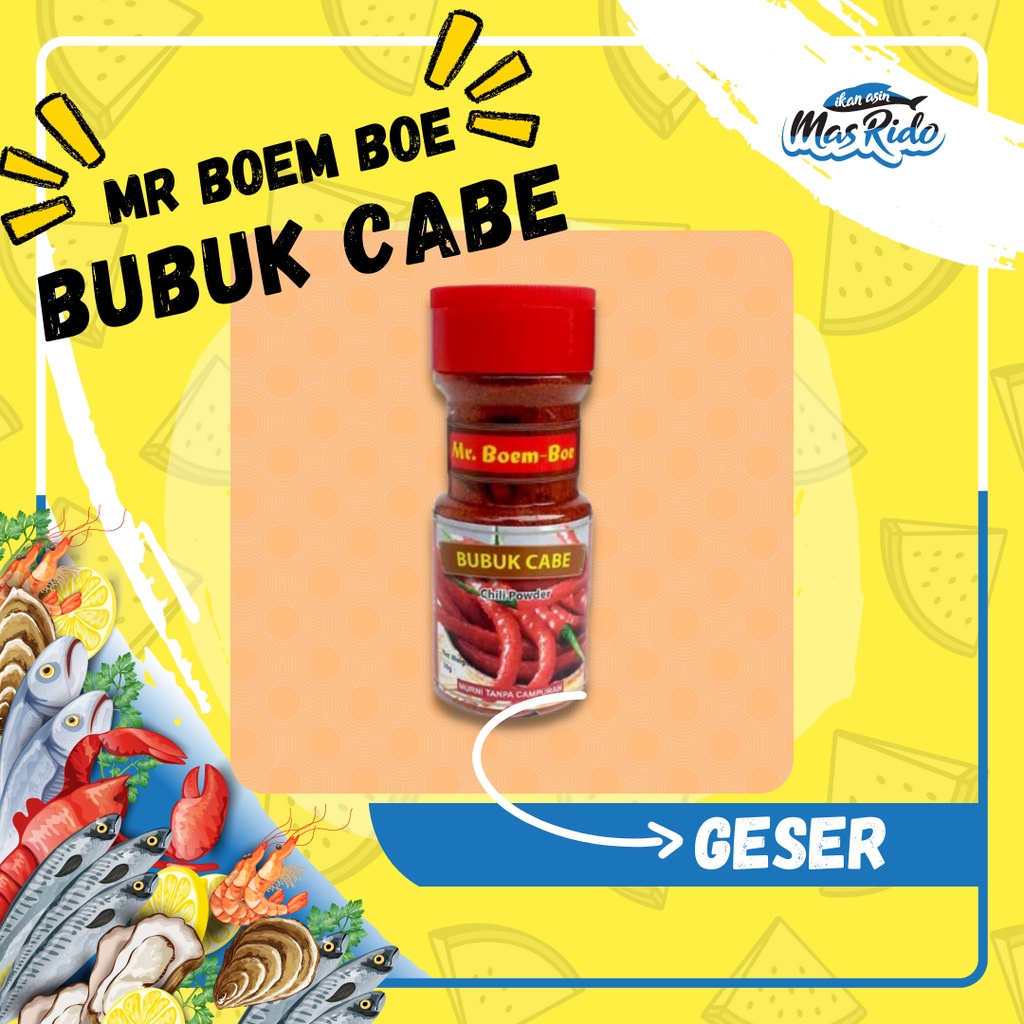 

Bubuk Cabe Chili Powder Mr. Boem-Boe 50 Gram Bubuk Cabe Praktis Termurah