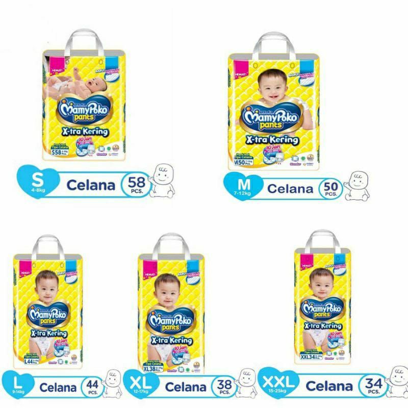 Pampers Mamypoko S58/M50/L44/XL38