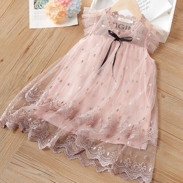 Dress Anak Bayi KOREA VICTORIA pink - Baju Baby Bayi Anak Gaun Tile Tulle Pesta Elegan Balita casual-1