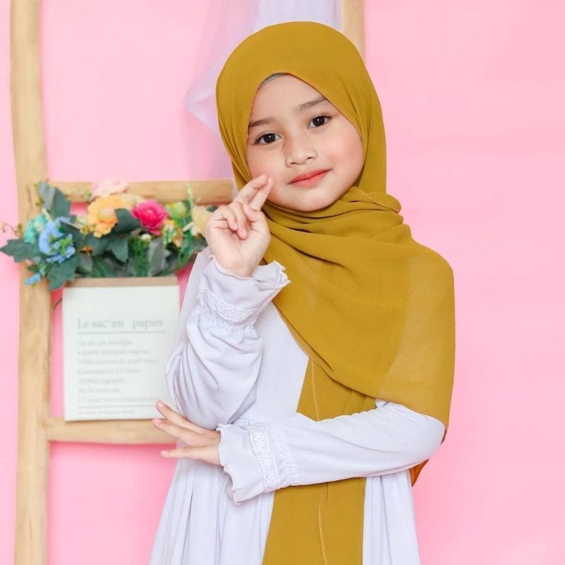 Pashmina Anak Instan Karet Ceruty Babydoll