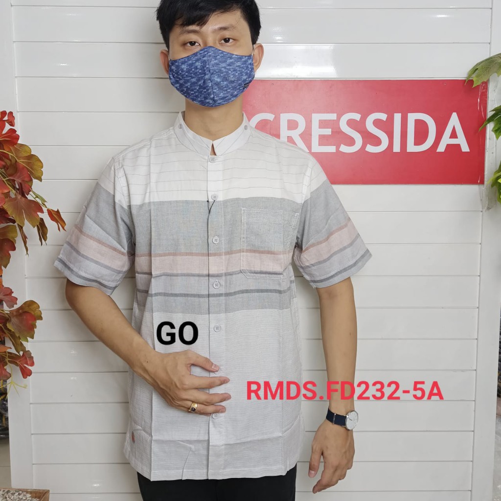 gos CRESSIDA KOKO/TAQWA Pakaian Pria Atasan Baju Muslim Kemeja Hem Reguler Original Lengan Pendek