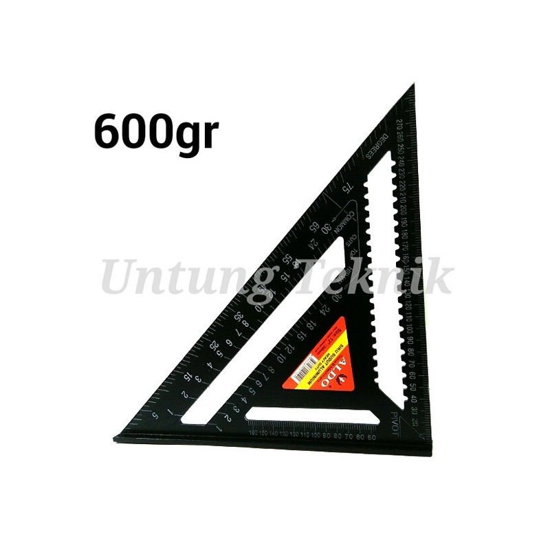 ALDO 12 inch Speed Square - Siku Sudut Penggaris Segitiga Aluminium