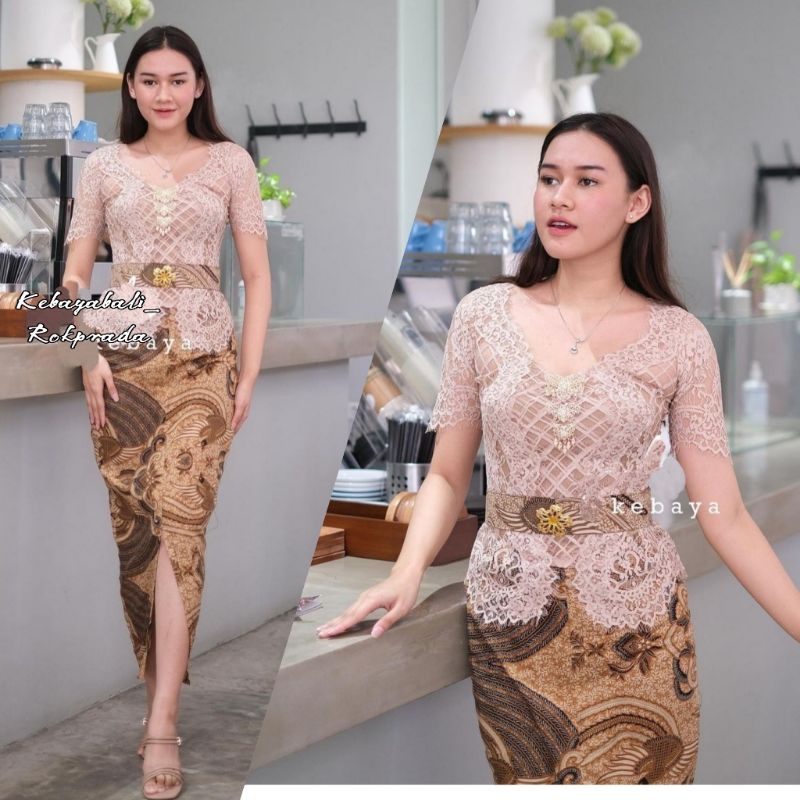 SATU SET KEBAYA SEMI ITALY NORVINA PENDEK KEBAYA MODERN MURAH KEBAYA KUTUBARU MURAH KEBAYA RAYA