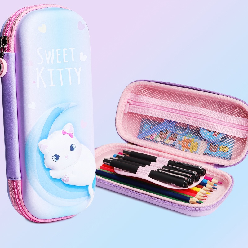 ((MONA)) TEMPAT PENSIL ANAK TIMBUL 6 DIMENSI KARAKTER  2D AESTHETIC  UNICORN CEWEK BISA UNTUK SEKOLAH - M0188