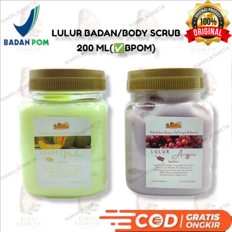 BODY SCRUB ACL 200 GRAM ORIGINAL PREMIUM (✅BPOM) / LULUR BADAN / LULUR PEMUTIH BADAN / SCRUB BADAN