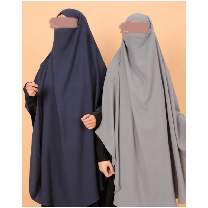 Rawda French Khimar Navy by Ditsy Moslem