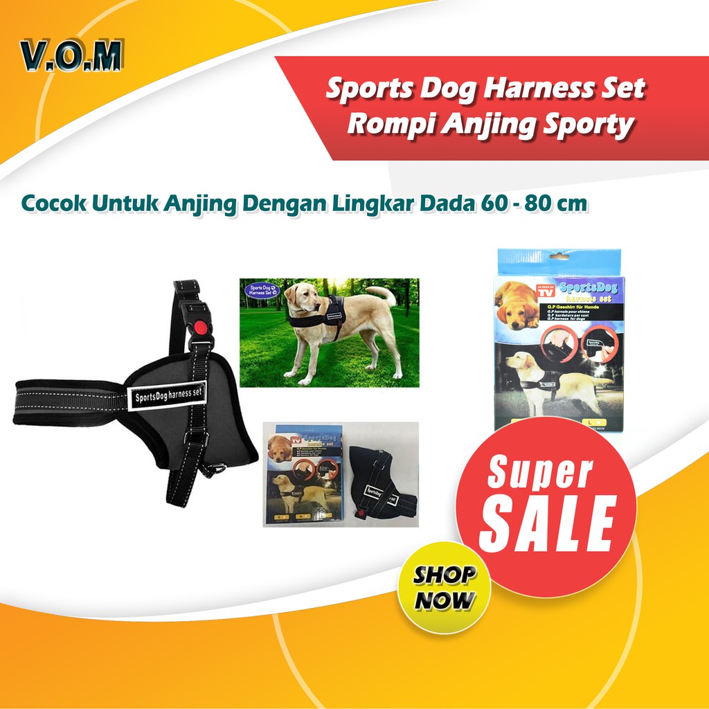 VOM-Sports Dog Harness Set / Rompi Anjing Sporty 0363