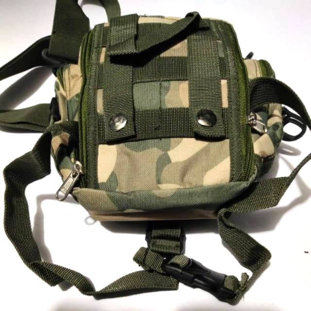 Tas tactical mini selempang army kecil plus pinggang