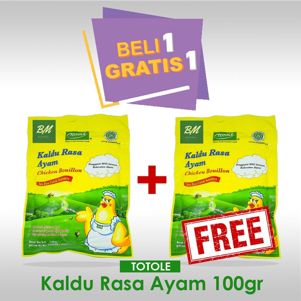 

Totole Kaldu Ayam 100gr PROMO!! Beli 1 Gratis 1 HALAL!!