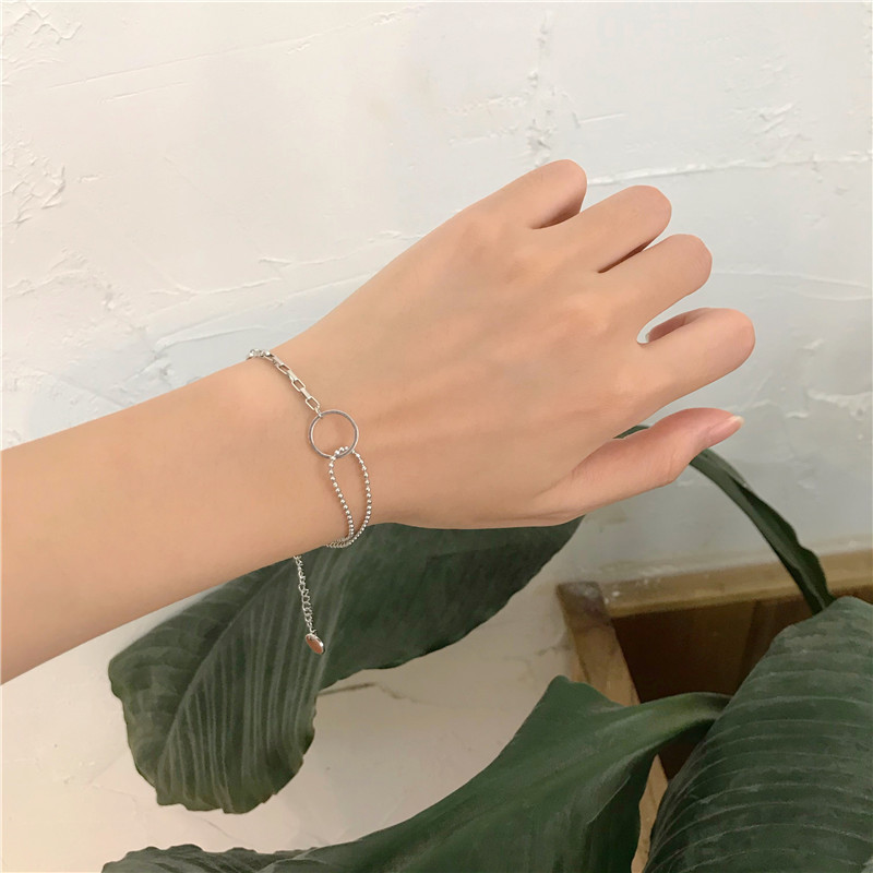 Gelang Tangan Rantai Lapis Emas Desain Geometri Asimetris Gaya Punk Bohemia Untuk Wanita