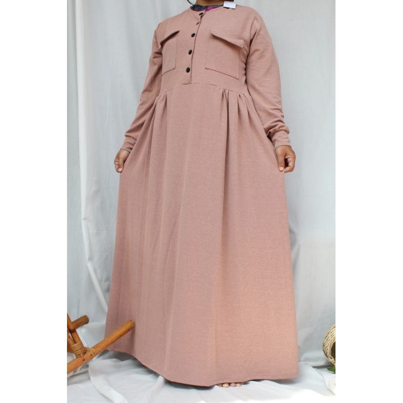 Gamis Kaos Import Premium Pocket Polos Busui Friendly