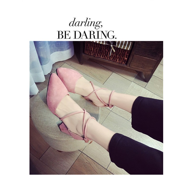 Korean Summer Pointed High Heels Cross Straps