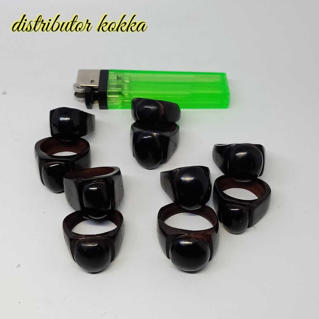(SUPER MURAH ) Grosir  10 Cincin kokka kaukah kaokah fukakah koka tesy warna hitam