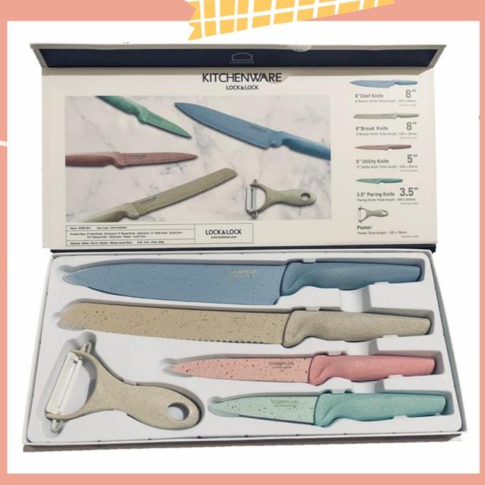 Pisau Dapur Set Pastel Lock n Lock (5pcs) / Kitchen Knife Set Pastel masih banyak