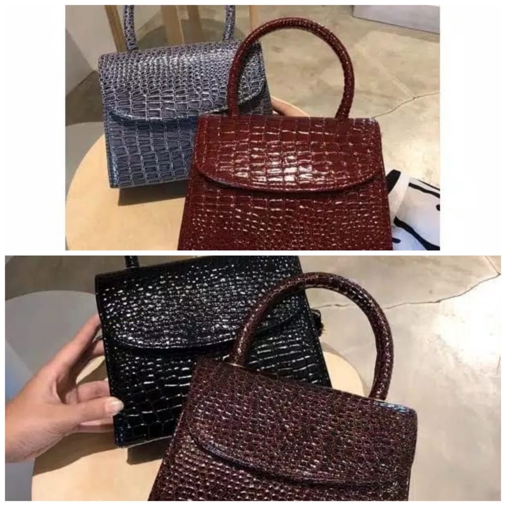 Tas Selempang Wanita Croco Mengkilat