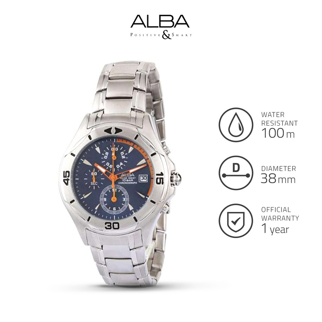 Jam Tangan Pria Alba ACTIVE Quartz Stainless Steel AF8D21 Original