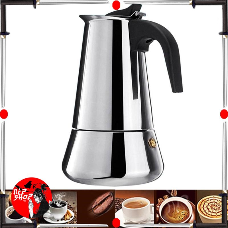 Espresso Coffee Maker Moka Pot Teko Stovetop Filter - Z21 - Silver