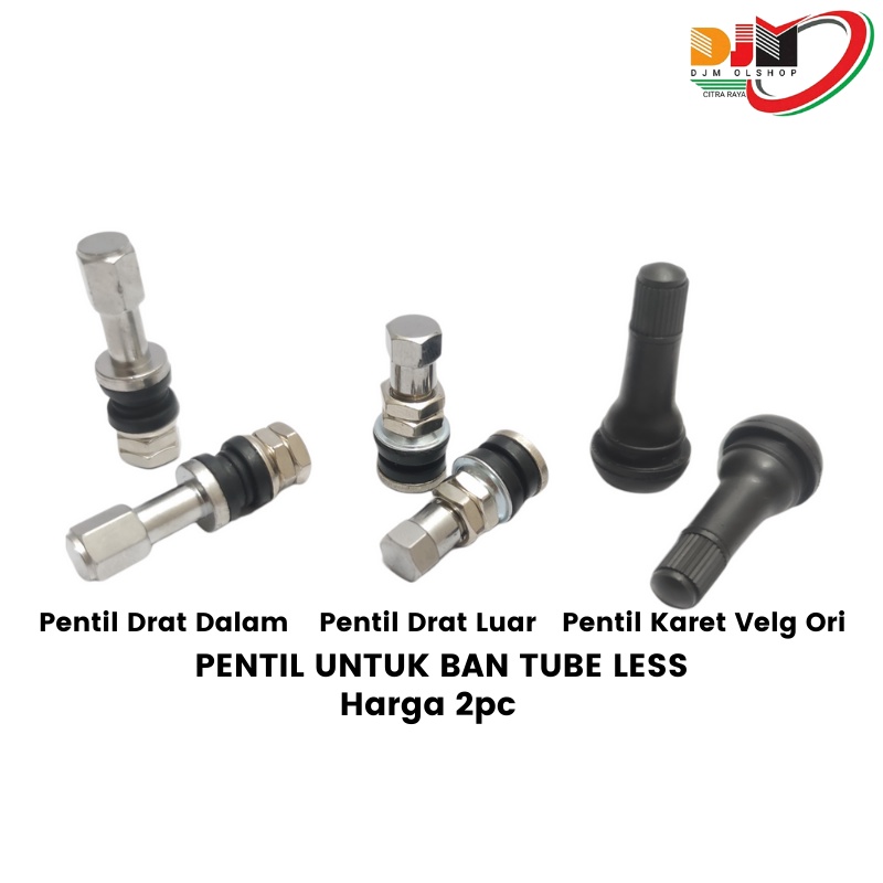 Pentil Tubeless Karet Dan Besi Universal 2pc