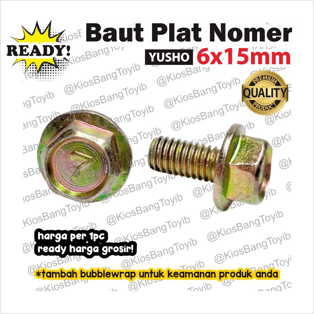 Baut Baud Plat Nomor Nomer 6 x 15mm (YUSHO)