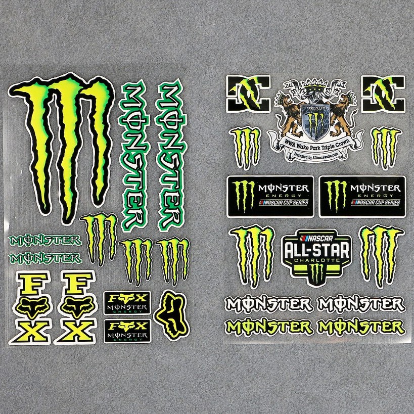 Stiker Reflektif Anti Air Motif Monster Energy Untuk Dekorasi Motorcross Mobil