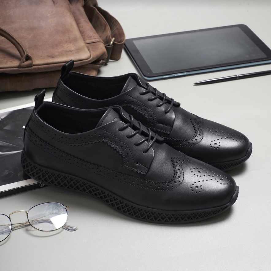 BRITISH 2.1 BLACK (KULIT ASLI) |ManNeedMe x Kenzio| Sepatu Pantofel Pria Derby Shoes Formal ORIGINAL