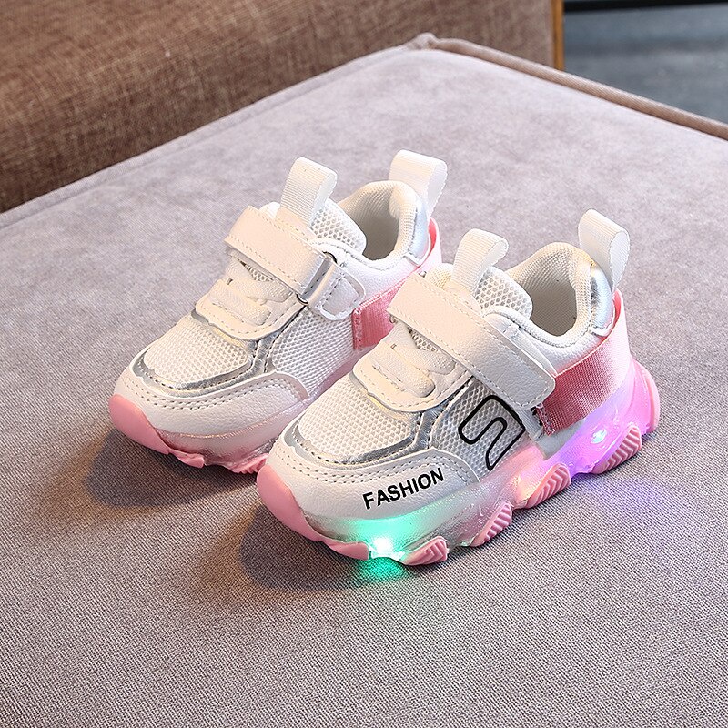 Sepatu Sneaker Anak Perempuan - Sepatu Anak Laki Laki Ultra Light Super LED Sport Import 015 Running Shoes