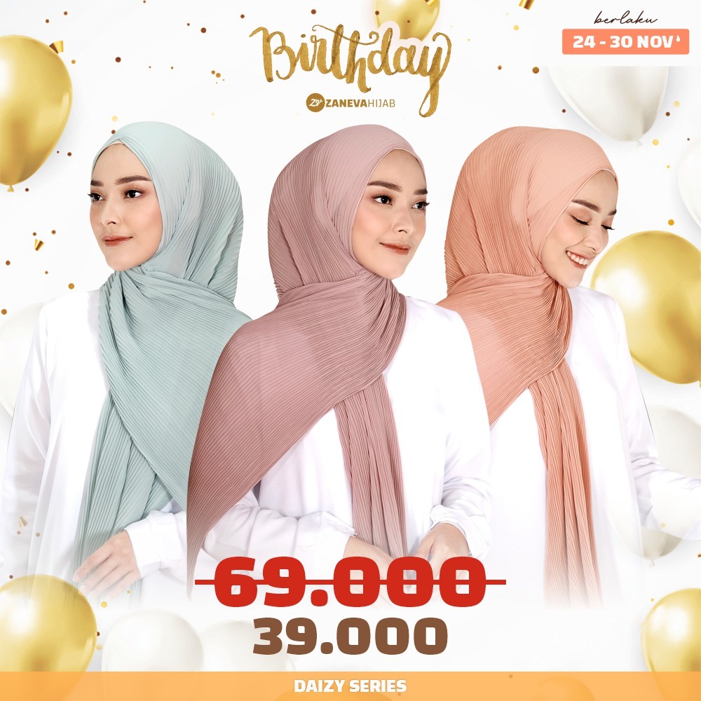 Birthday Sale l PASHMINA PLISKET BY ZANEVAHIJAB