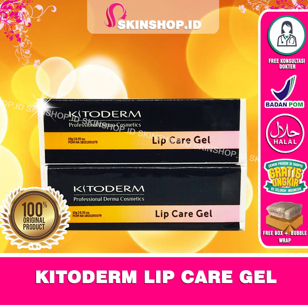 Kitoderm Lip Care GEL (10ML) Original / GEL Pelembab Bibir BPOM Aman